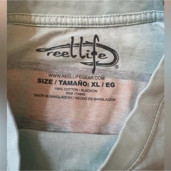 Reel Life Lt Green Cotton XL Short Sleeve T Shirt Outdoor Fishing Lightweight - Picture 8 of 8